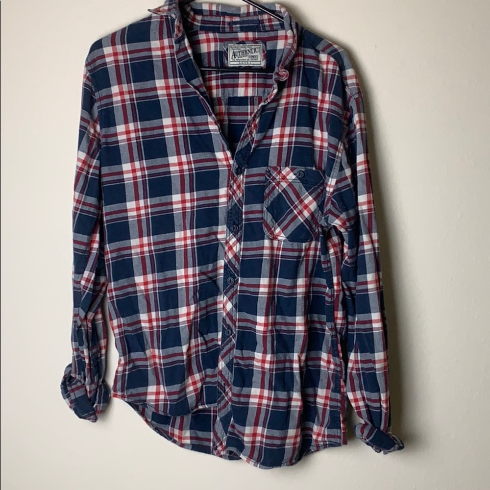 Red white and blue flannel